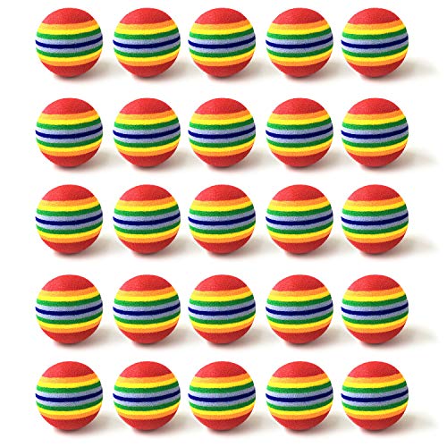 Fasmov 30 Pack Rainbow Foam Golf Training Balls Golf Ball Training Sports Balls Golf Foam Practice Balls Golf Accessories