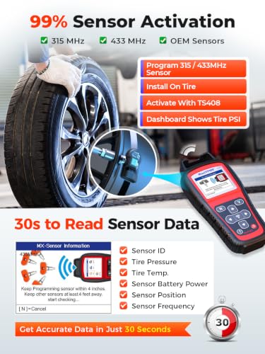 Image of Autel MaxiTPMS TS408 TPMS Programming Tool, Relearn Activate All Sensors