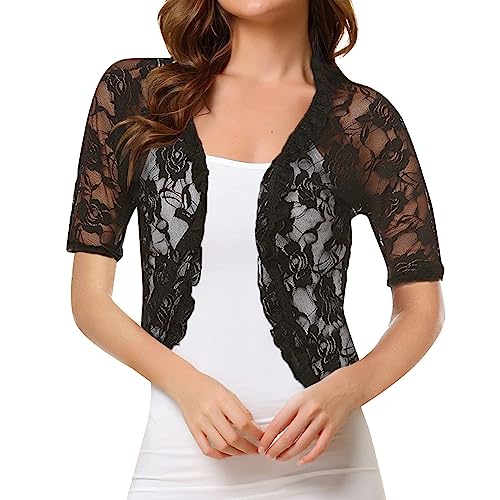 Bolero a maniche corte da donna con gancio floreale in