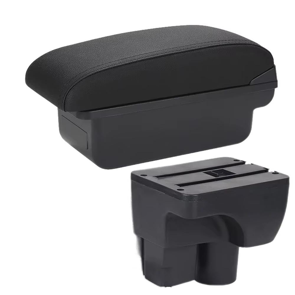 FSOZDBBPL For Chevrolet Sail 3 For Aveo 3 Car Armrest Box Retrofit Parts Storage Box Decoration Interior Parts(C2 Black line NO USB)