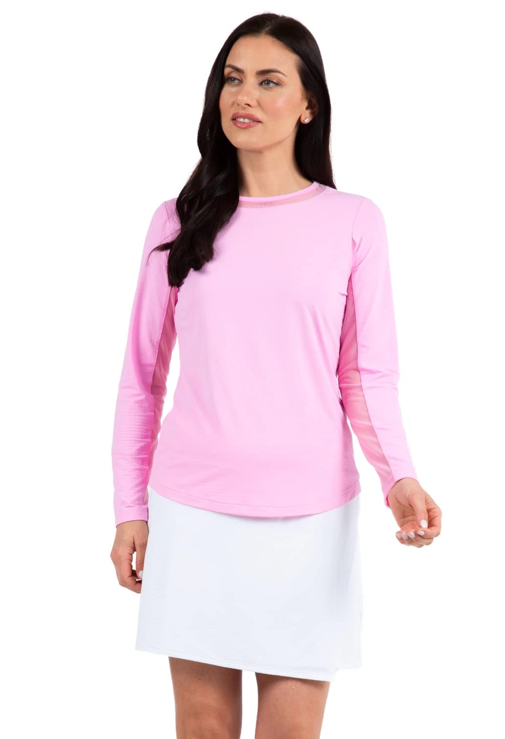 IBKULAthleisure Wear Sun Protective UPF 50 Icefil Cooling Tech Long Sleeve Crew Neck Top with Under Arm Mesh – 83000
