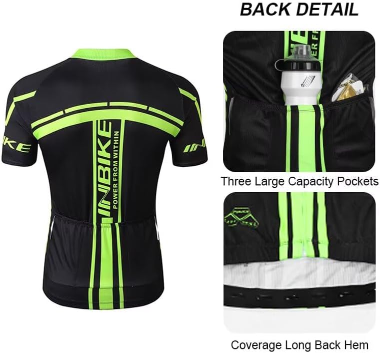 INBIKE Cycling Jersey Men, Short Sleeve Bike Shirt, Bicycle Tops for Biking - Image 4