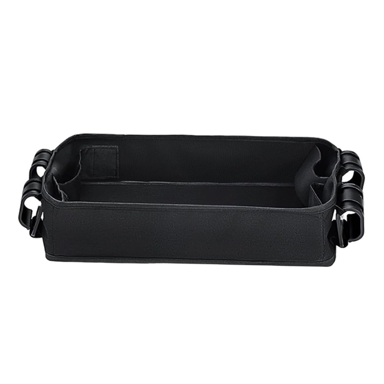 ibasenice Organisateur de Poussette Porte-gobelet et Support de Téléphone, Plateau de Collations en Toile Noire, Léger Clipser pour Voyage