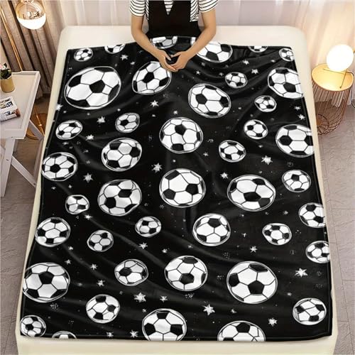 Couverture imprimée football en microfibre douce jeté de lit salon