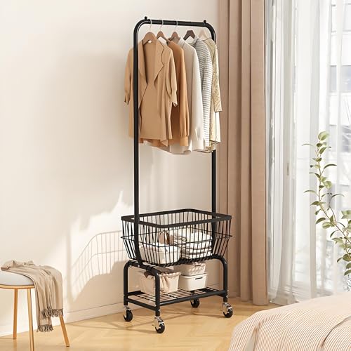 Panier à linge à roulettes robuste en acier carbone 200LB