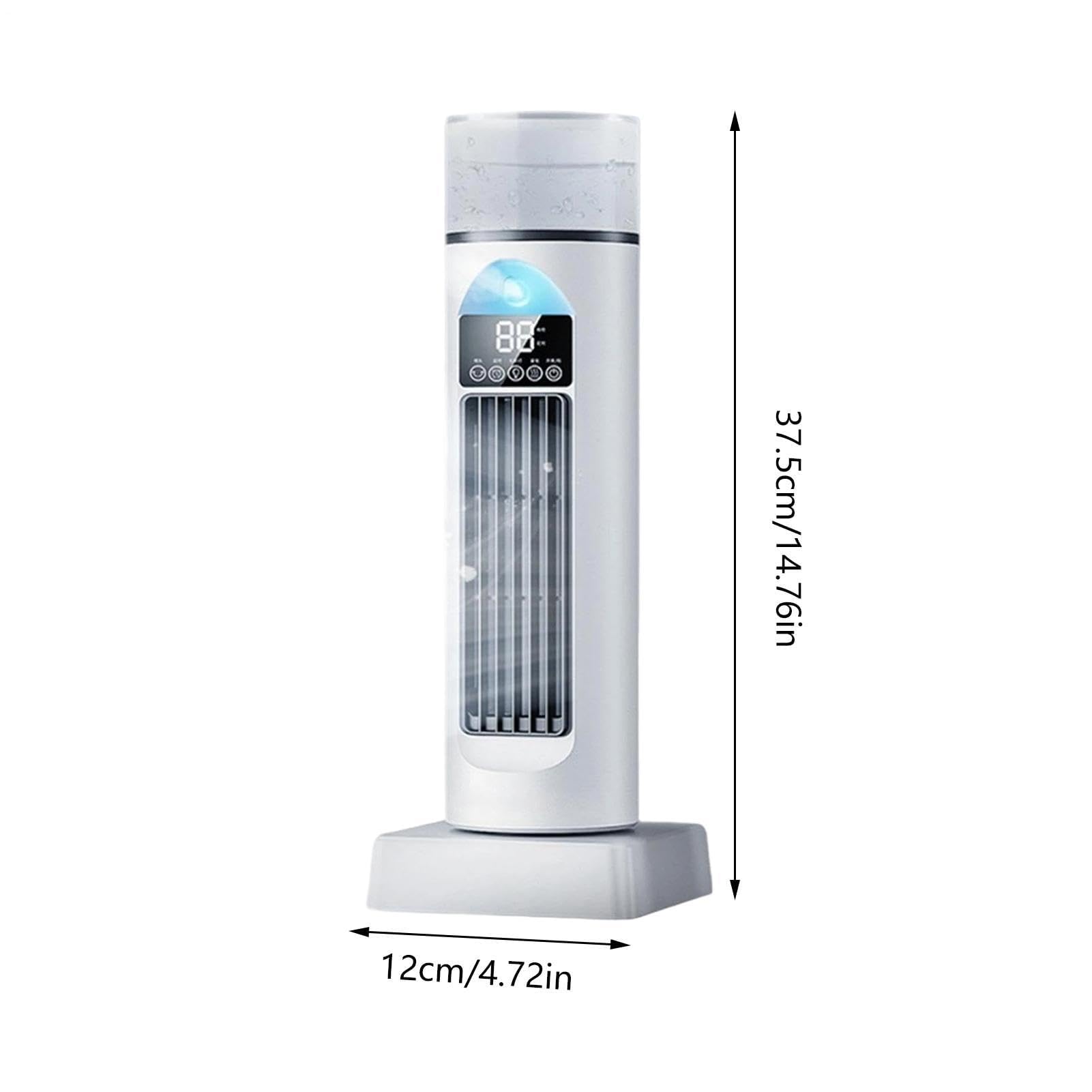Ventilatore a torre per condizionatore d'aria, con telecomando, raffreddatore evaporativo, 6 velocità, oscillazione silenziosa, design senza lame, timer 6 ore, ideale per camera da letto, soggiorno