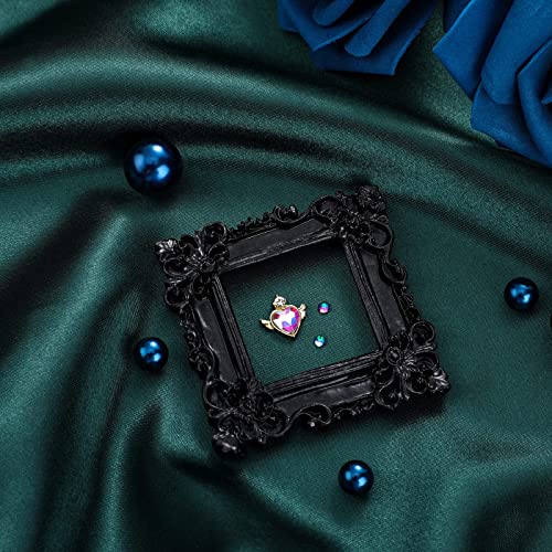 Vicenpal 25 Pieces Vintage Resin Picture Frame Antique Photo Resin Frame Mini Resin Jewelry Display Frame Photography Photo Frame Diy Small Photo Frame For Manicure Photo Home Decoration (Black, Gold, Silver) #TOP1