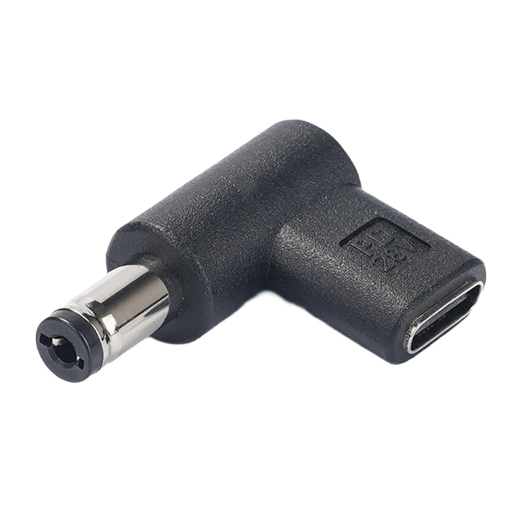 Elnwnnkc Female USB C to Male DC5.5x2.1mm/5.5x2.5mm Adapter 90 Degree Charging Connector for Phones Laptops Routers