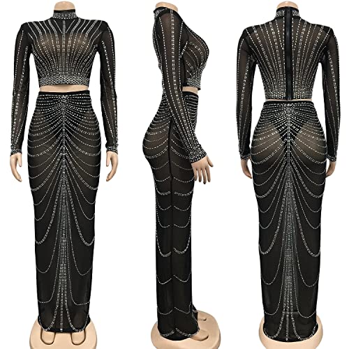 Image of PORRCEY Sexy Elegant Rhinestone Party Club Night Formal Dress for Women