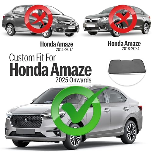 Image of Autofact Dicky Curtain for Amaze 2025 Onwards | Custom Fit Rear Windshield Sunshade | Foldable Mesh | Privacy & Cooling Car Accessory | Car Rear Sun Shade UV Block Easy Install Durable Black Mesh