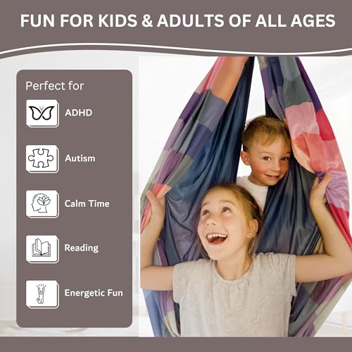 Bradoro Double Layer Reversible Sensory Swing| Outdoor and Indoor Swing For Kids and Adults Up to 260 lbs | Autism Cocoon Swing | Kids Sensory Swing - Image 6