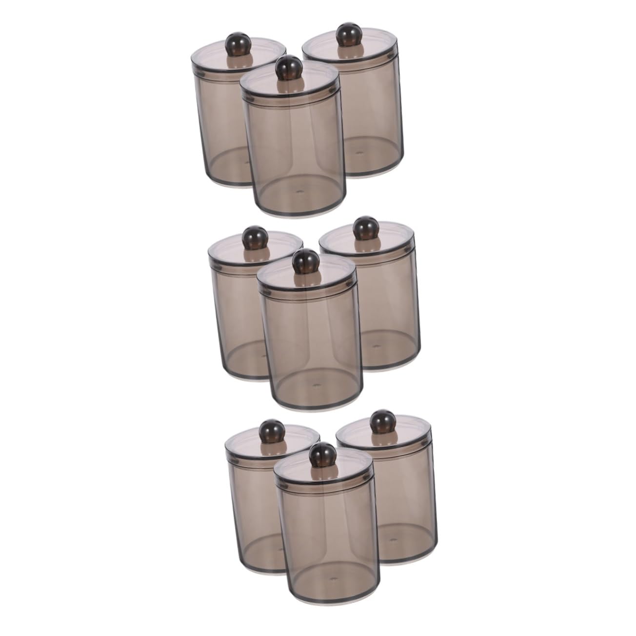 9stücke Teiliges Baumwattestäbchen Schwarzer Transparenter Aufbewahrungsbehälter Mit Deckel Für Bad Schlafzimmer Und Kosmetik Für Wattepads Zahnstocher Und Kleine Accessoires