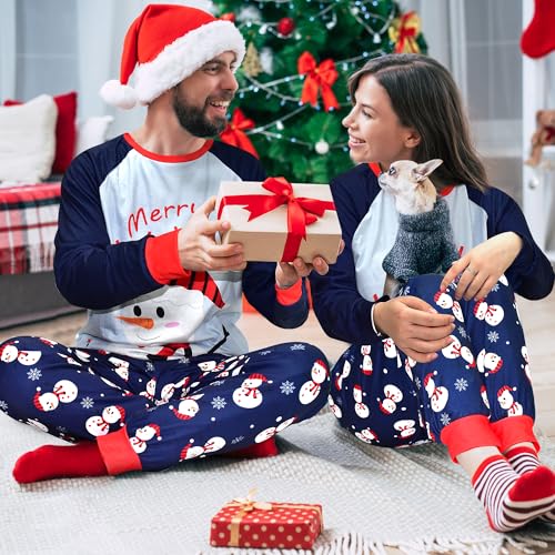 Tphon Christmas Couple Pajamas Sets Matching Christmas Pjs Long Sleeve Holiday Sleepwear(M)2