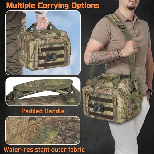 Image of Pistol Case, Gun Range Bags For 2 Pistols 6 Magazines Carrying Shooting Bag with Lockable Zipper for Shooting Range Outdoor Hunting