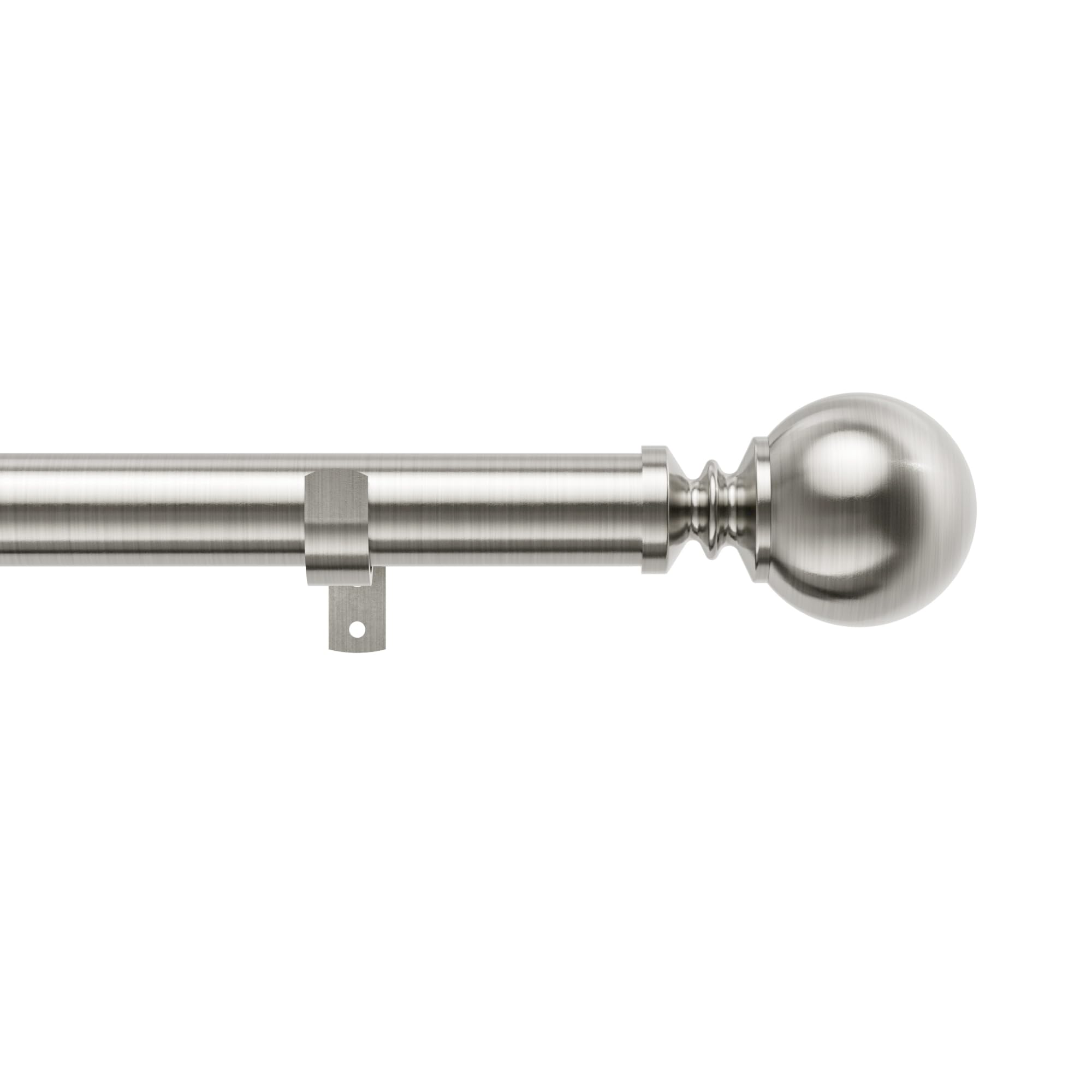 Eson Casa Curtain Pole Extendable 70 to 120cm(28-48"), 28 mm Diameter Adjustable Curtain Rod with 60mm Metal Ball Finials for Eyelet Curtains, Heavy Duty Decorative Windows Rod, Brushed Nickel โ image 1