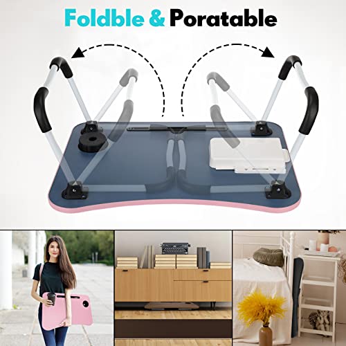 Sintuff 6 Pcs Lap Desk With Storage Drawer Cup Holder Portable Laptop Desk Folding Breakfast Bed Tray Foldable Bed Laptop Table Laptop Stand For Bed Eating Reading Writing Working Gaming Couch Sofa #TOP4