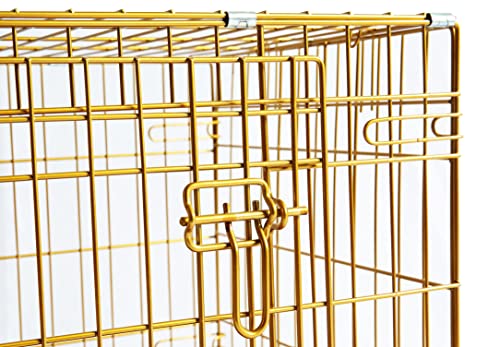 HOMEY-PET-INC-Gold-Color-Dog-Crate-with-or-Without-Floor-Grid Gold Color Dog Crate