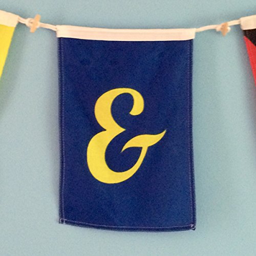 Nautical Signal Flag 10" x 15" - Indoor/Outdoor Use - Double Stitch Construction with Wooden Toggle & Cordage Loop - Spell Names, Dates & Coordinates