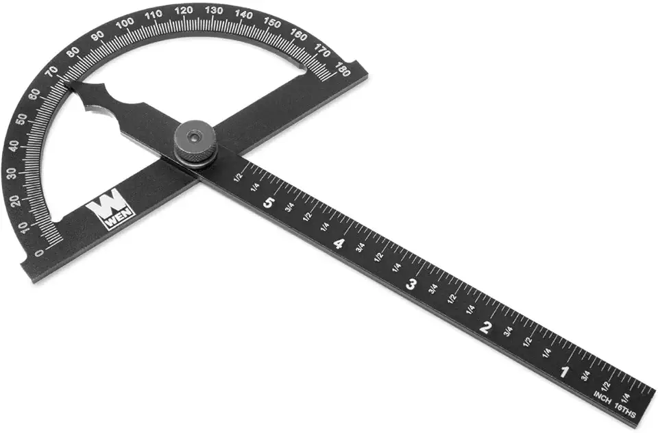 WEN ME512P Adjustable Aluminum Protractor and Angle Gauge with Laser Etched Scale