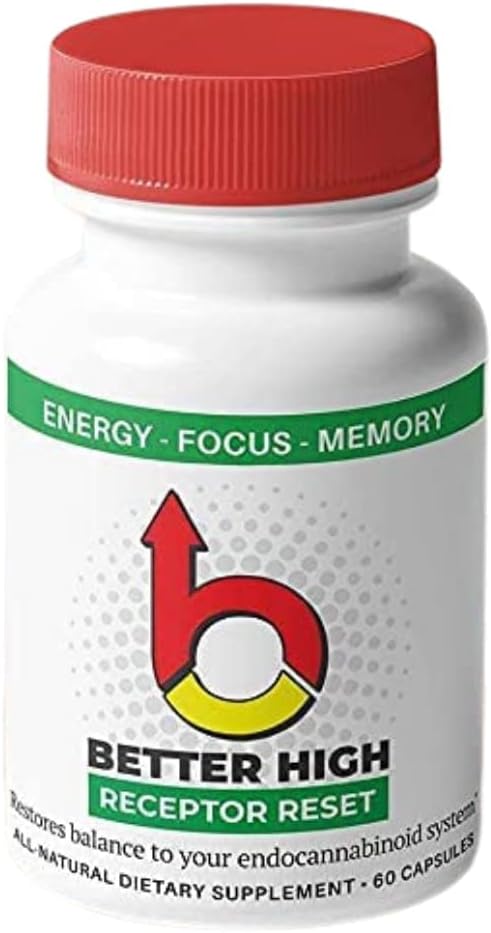 Better High Recepor Reset: 7 Day Detox & Endocannabinoid System Cleanse. Refresh Receptors. 900 mg/Serving. 60 Capsules/Bottle