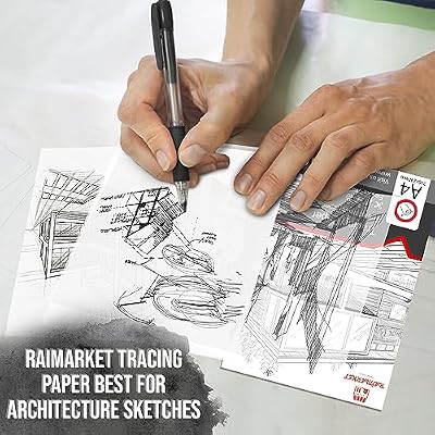 Raimarket Premium Tracing Paper Pack 9x12 Inches, 100 Sheets, 60gsm, Transparent Paper for Drawing, Sewing and Architectural Drafting