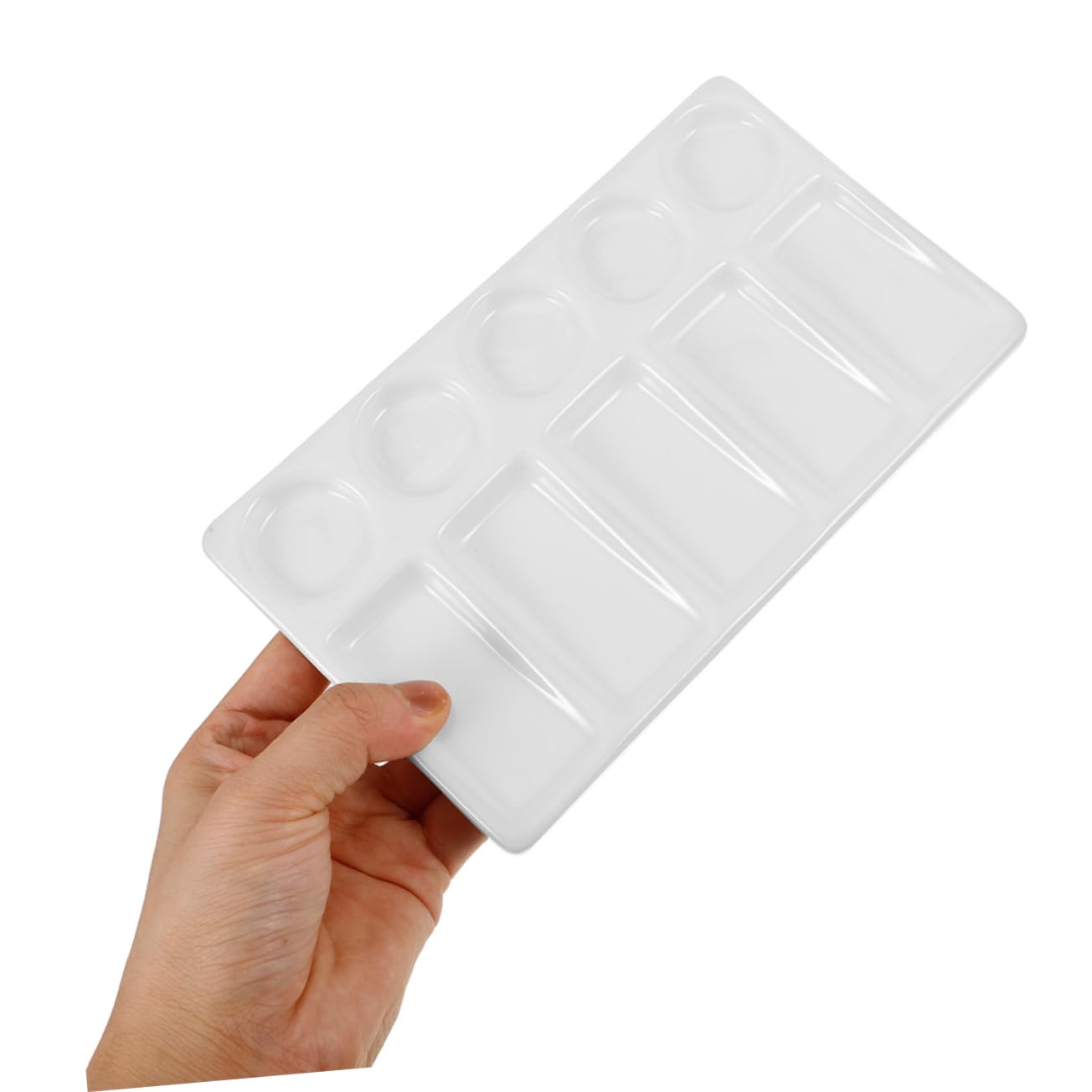 SEWACC 2stücke Mischpalette für Aquarellfarben Rechteckige Künstlerpalette mit Näpfchen Farbschale zum Mischen und Auftragen von Farben für Malerei Kunst und DIY-projekte