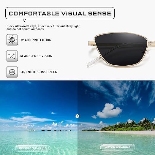Image of Diamond Shape Cat Eye Women's Sunglasses Lightweight Frames Provide Uv Protection,Small Metal Frames Making Them Ideal For Everyday Wear.,Non-Polarized