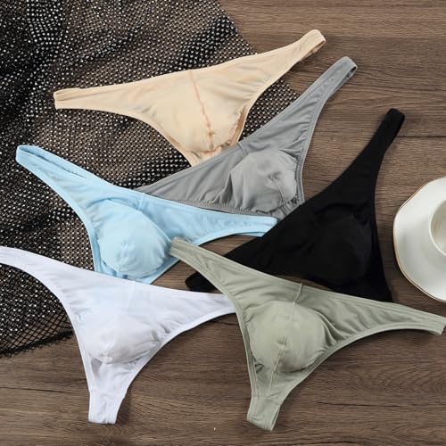 Men's Thongs Thin Comfort Breathable U-Pouch Low Rise T-Back Bikini Male Underwear Briefs2