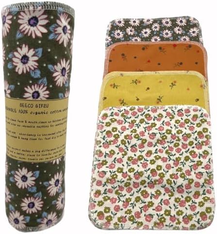Reusable Paper Towel Rolls 20 Pack,Washable Napkin Cloth Value Set of 4 Colors 20 Pack of Paperless Towel-100% Cotton, Super Soft, Absorbent Made to Last (Rose)