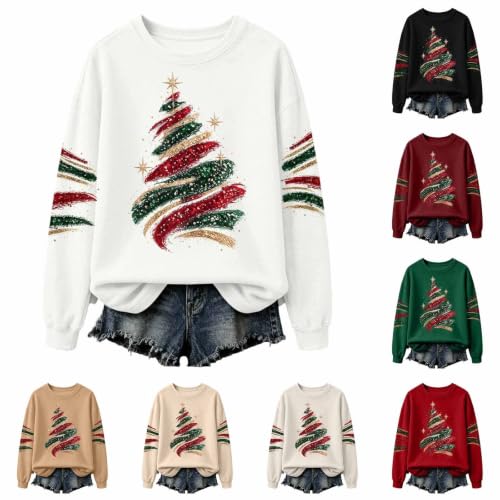Funny Christmas Sweatshirts For Women 2026 Fall Cute Graphic Pullover Tops - image 5