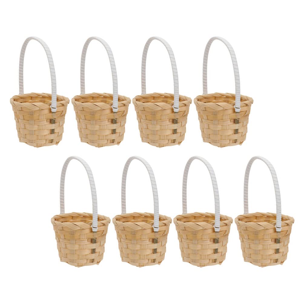 Happyyami Small Woven Basket 9X7X3.7 Inch Braided Storage Basket for Home Organization and Decorative Use
