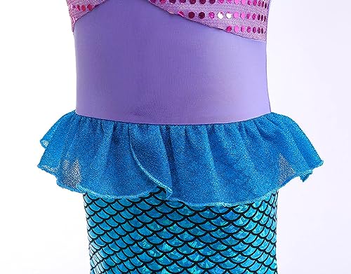 Disfraz de sirena de lujo para niña con accesorios miniatura 4