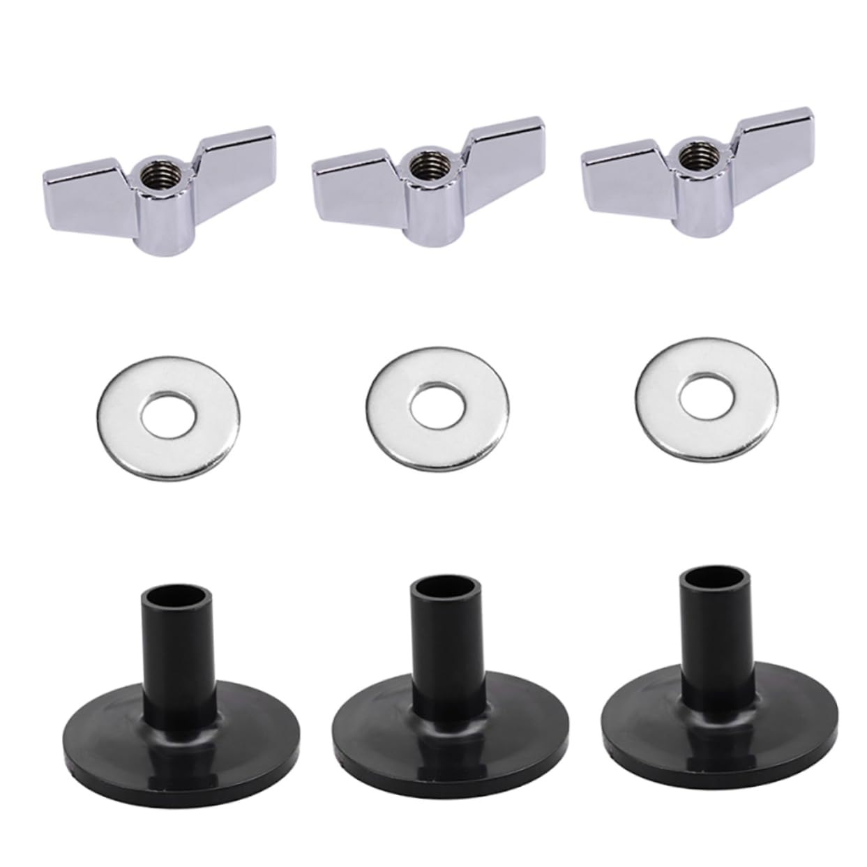 BESTonZON Drum Cymbal Set 18 in 1 Kit Felt Washers Cymbal Sleeves Wing Nuts Hi-hat Felts for Strain Relief