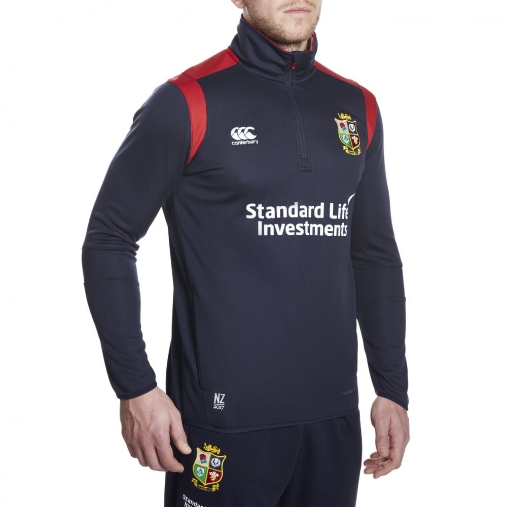 Maillot de Rugby Polaire Canterbury Lions Britanniques et Irlandais Thermoreg avec Fermeture éclair XS Peacoat Blue