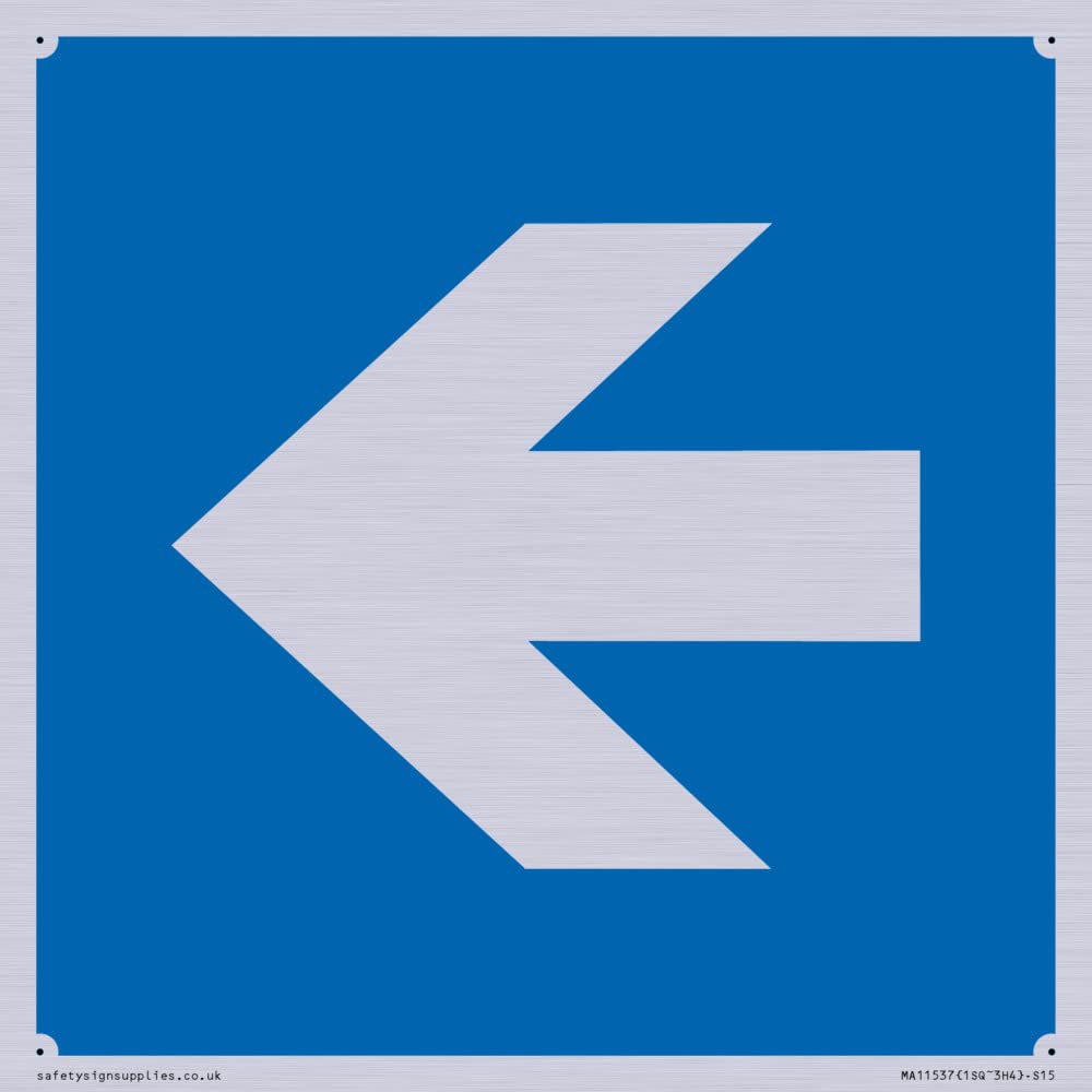 Custom Mandatory: Left arrow Sign - 150x150mm - S15