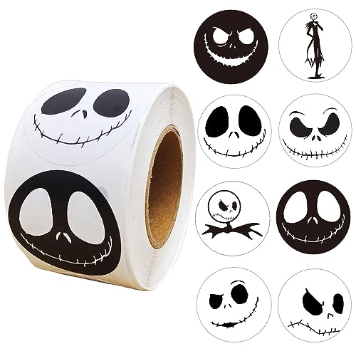Oringaga 500 Pieces Halloween Skeleton Party Decorations Recycle Roll Stickers - Halloween Party Supplies Favors Halloween Haunted House Cosplay Theme Party Decoration Cupcake DIY Sticker Labels