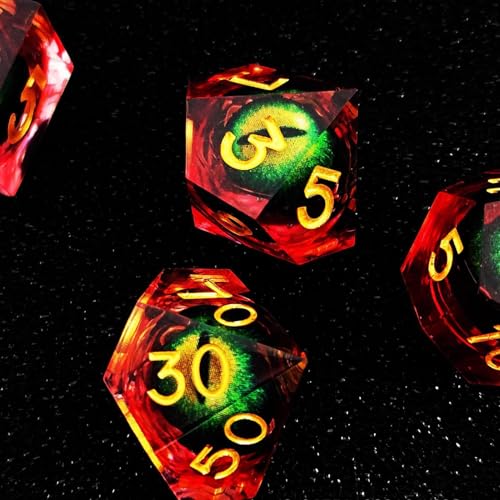Dados accesorios únicos Liquid Core con acabado exclusivo poliédrico 6