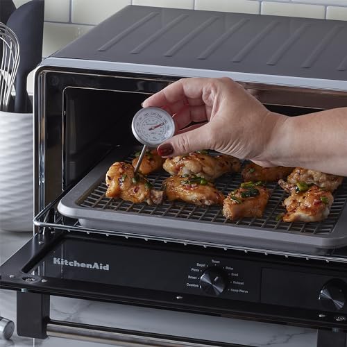 Image of KitchenAid KQ919 Analog Instant Read Food and Meat Thermometer with 1.75-inch Dial, Recalibration Feature, Black Storage Sleeve