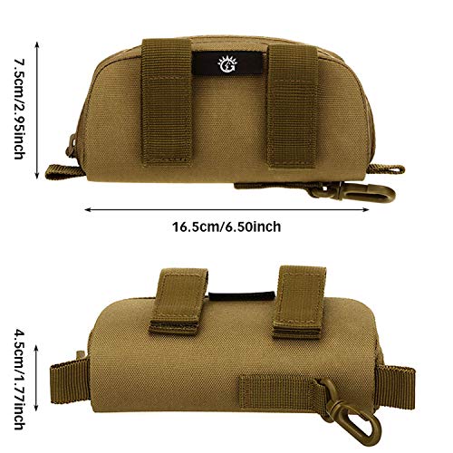 Huntvp Eyeglasses Hard Case Tactical Molle Zipper Sunglasses Carrying Case 1000D Nylon With Clip (Coyote Brown) #TOP1