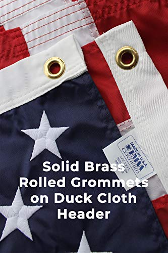 3X5 Ft American Flag | 100% Made In Usa | Us Flag In Heavy Duty Outdoor Nylon - Uv Fade Resistant - Premium Embroidered Stars, Sewn Stripes, And Brass Grommets (3 X 5 Foot) #TOP4