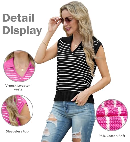 IWOLLENCE Women's Casual Sweater Vest Cap Sleeve Knit Pullover V Neck Sleeveless Tank Tops 2025 Spring Summer Clothes4