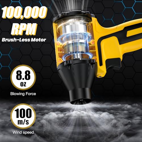 Air Duster Brushless High-Speed Motor Fit for DeWALT 20v Max Battery Air Blower for Jobsite Camping(Battery not Included) - Image 3