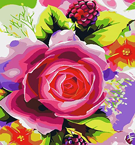 Point de croix broderie fleurs roses le cadeau de Noël idéal fait main pour vos proches