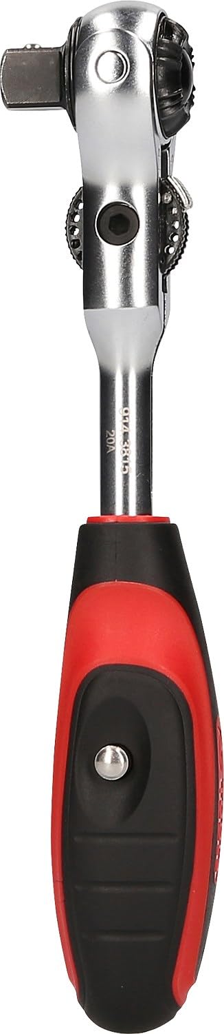 KS Tools 914.3815 Cricchetto a testa snodabile con impugnatura mini a T MODIFIX da 3/8", 72 denti, 0°+90°