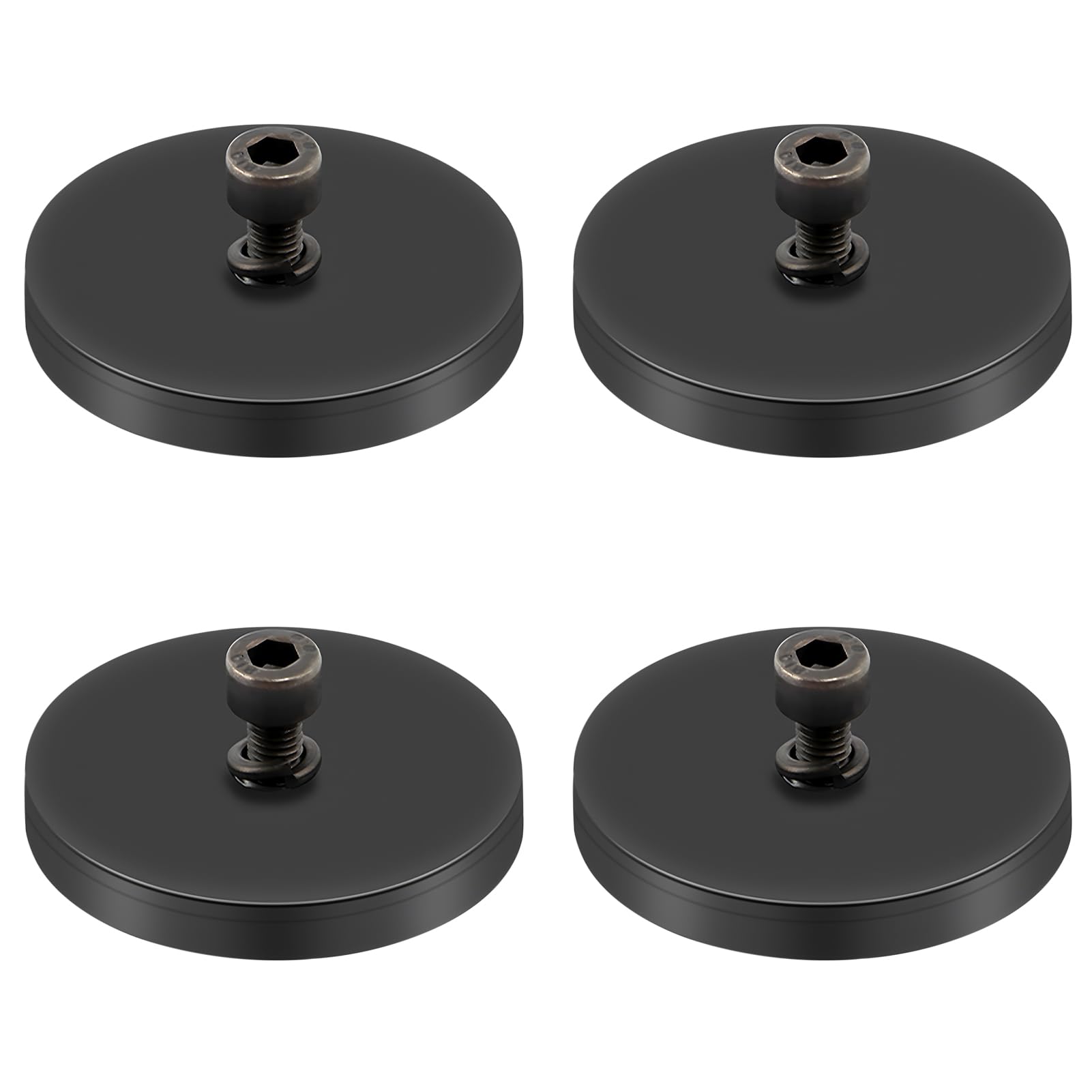 4Pcs Rubber Coated Magnets, 30LBS Anti-Scratch Neodymium Magnet Base with M5 Threaded Studs and Nuts for Light Bar, Mirror, Tools and Equipement — Amazon image 2