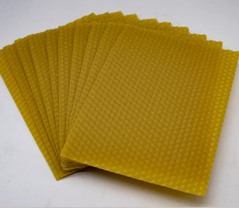 Beeswax Sheets (Pack of 6) Beeswax Hand Roll Candle Making Kit || Wick for Candles, DIY Candle kit || Pure Beeswax