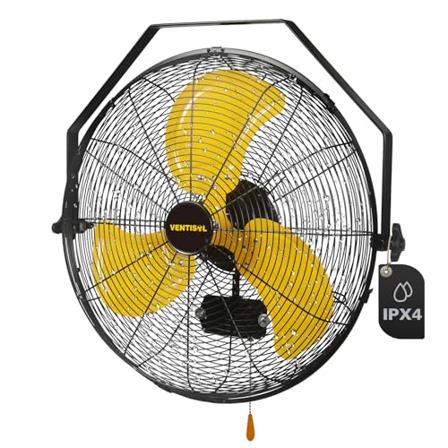 VENTISOL 20 Inch Waterproof Wall Mount Fan, High Velocity 3-Speeds 4650 CFM Heavy Duty for Home,...