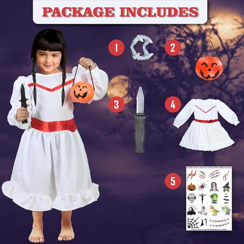 Image of Sarvda Halloween Dress | Costume and Accessories | For Girls and Boys | Haunted Horror Theme Party Vampire Witch Ghost Skeleton Draculla Pumpkin Scary Cosplay Dress