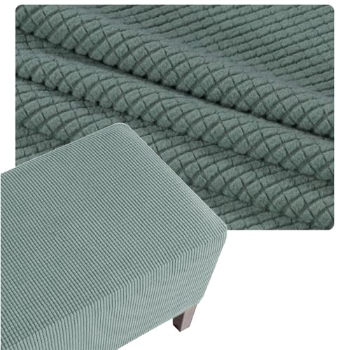 QOEUIUJ Housse Ottomane Extensible, Housse de Pouf Carré 35x35 50x50 40x40 45x45 60x60 100x100 Housse de Tabouret Protecteur de Repose-Pieds Meubles(Gray-Green,38x38in/95x95cm)