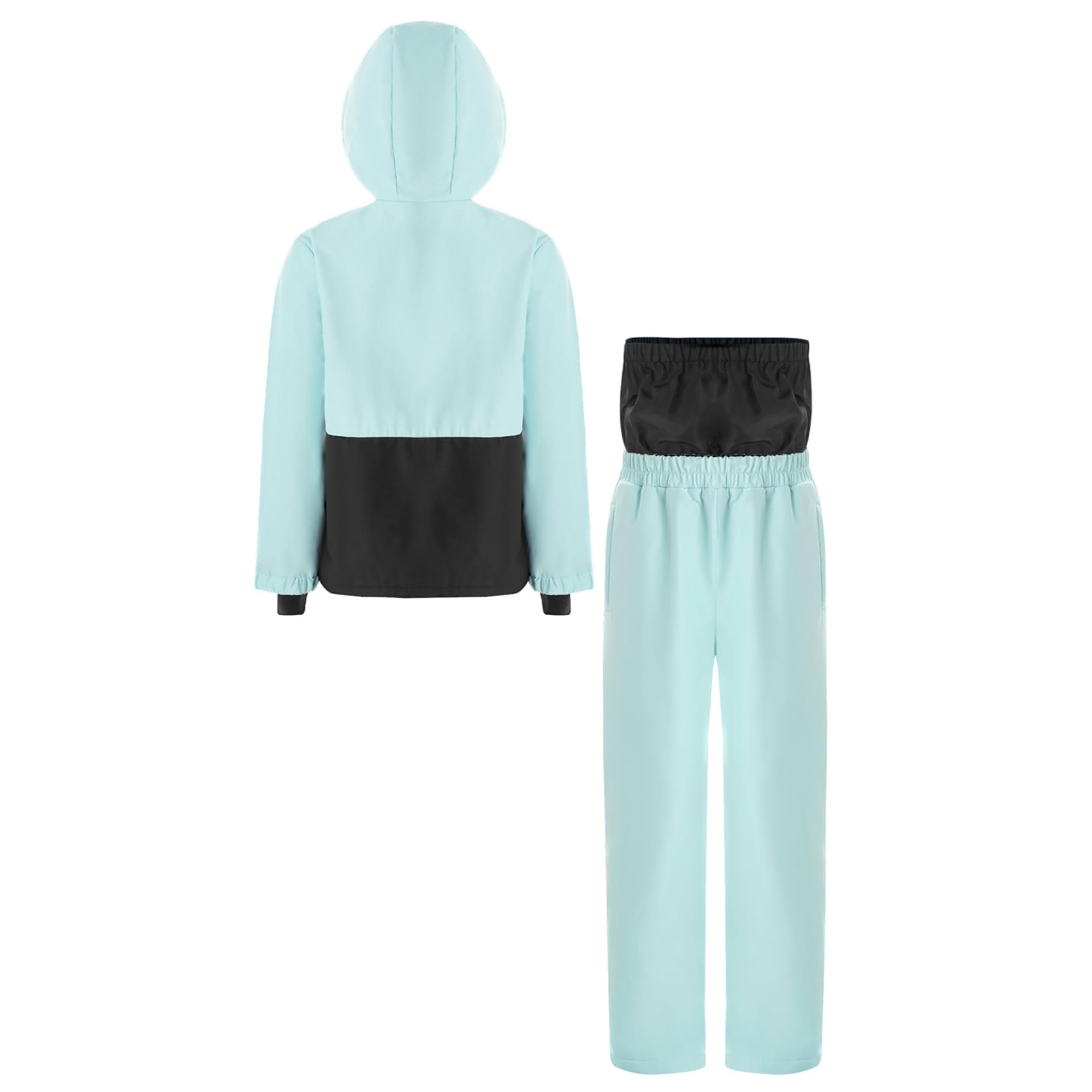 inlzdz Enfant Fille Garçon Combinaison de Ski Veste avec Pantalon Imperméable Veste de Ski Snowboard Coupe-Vent Blouson de Voyage Randonnée Jackets